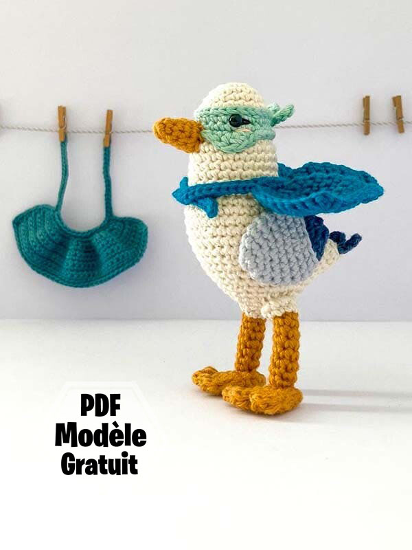 Mouette Calypso Amigurumi PDF Patron Gratuit au Crochet (1)