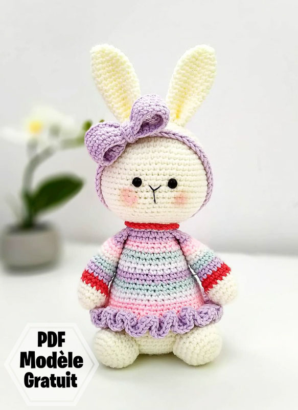 Lapin avec noeud papillon Amigurumi PDF Patron Gratuit (2)
