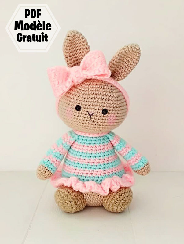Lapin avec noeud papillon Amigurumi PDF Patron Gratuit (3)