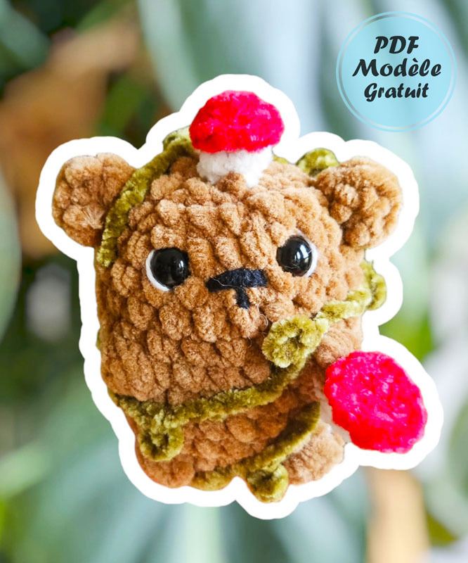 Ours de Noël avec liane amigurumi Patron Étape par Étape (2)