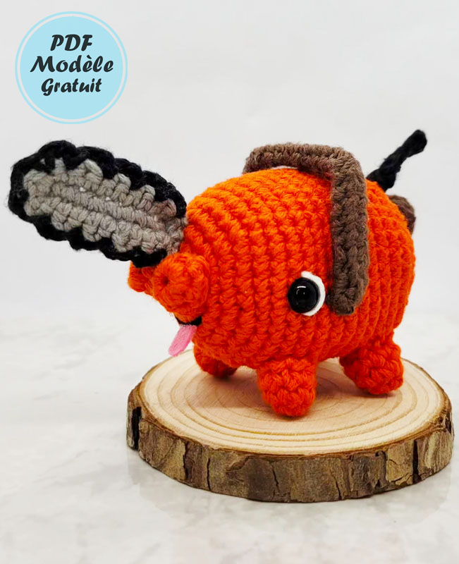 Pochita Chainsaw Porte-clés Patron Français Gratuit (3)