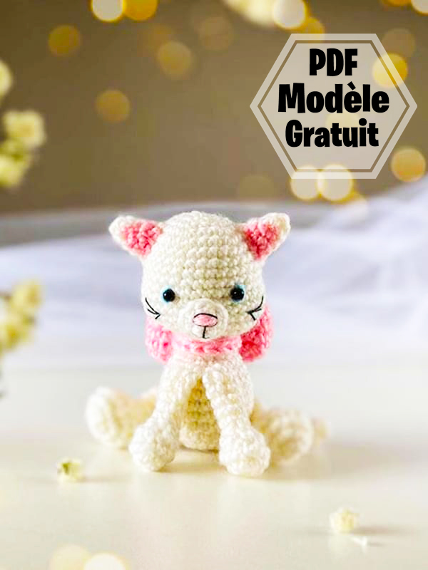 Porte-clés Chat Amigurumi PDF Patron Gratuit (3)