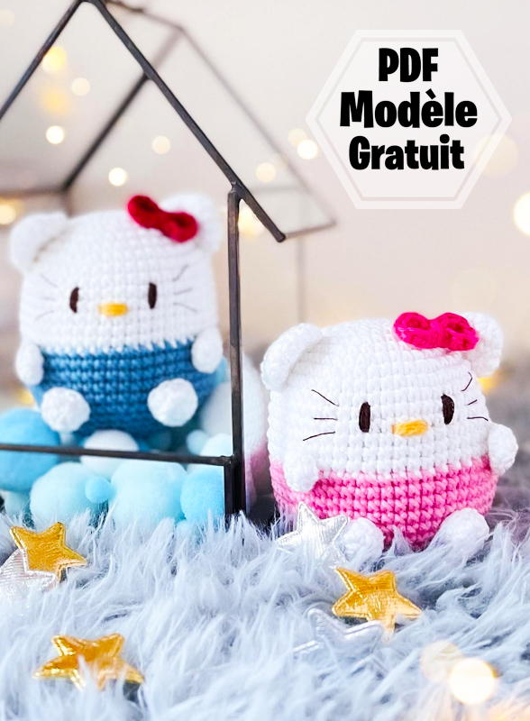Porte-clés Hello Kitty Amigurumi PDF Patron Gratuit (3)