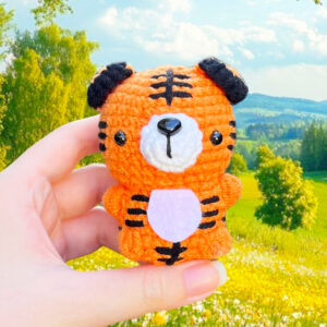 Porte-clés Mini Tigre Modèle de Crochet Étape par Étape (1)