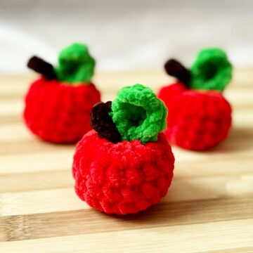 Porte-clés Pomme pour Débutants Modèle de Crochet (1)