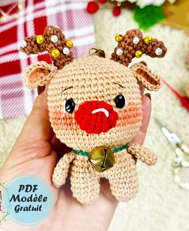 Rudolph Cerf de Noël PDF Amigurumi Patron Gratuit (2)