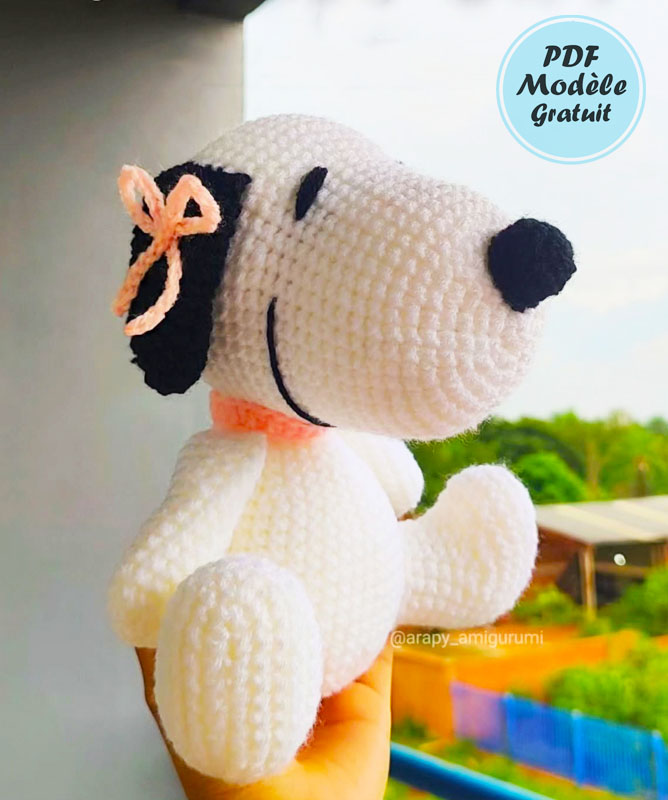 Grand Snoopy Chien au Crochet Patron Gratuit (3)