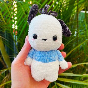 Pochacco Chien en Peluche Amigurumi Patron Gratuit (1)