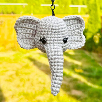 Porte-clés Éléphant au Crochet PDF Patron Gratuit (1)