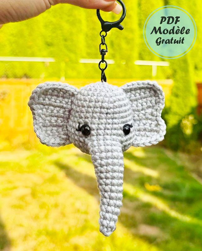 Porte-clés Éléphant au Crochet PDF Patron Gratuit (2)