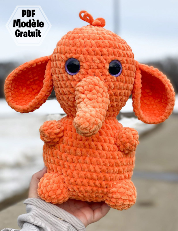 Éléphant en peluche PDF Amigurumi Patron Gratuit (2)