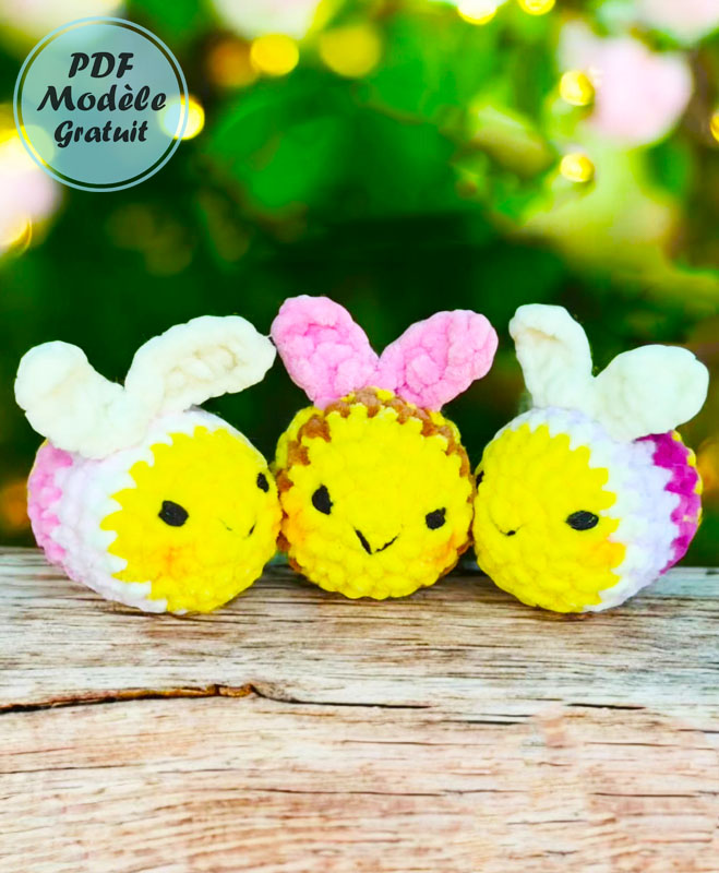 Modèle de Crochet d’abeille arc-en-ciel pour débutants (3)
