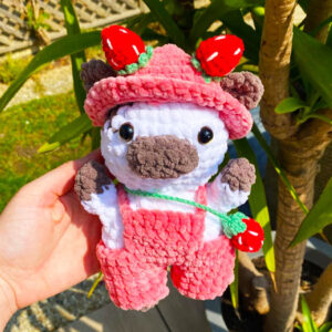 Vache Fraise au Crochet PDF Modèle Étape par Étape (1)