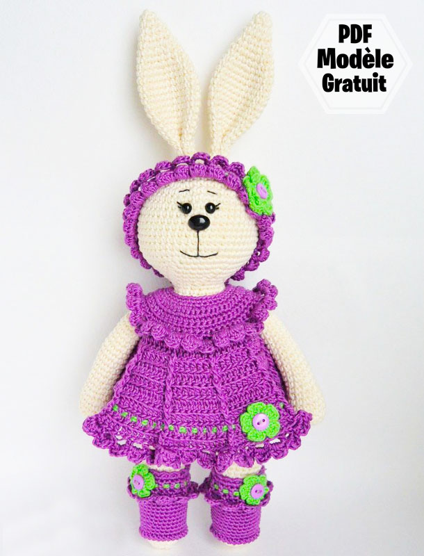 Lapin Latta en robe Amigurumi PDF Patron Gratuit (1)