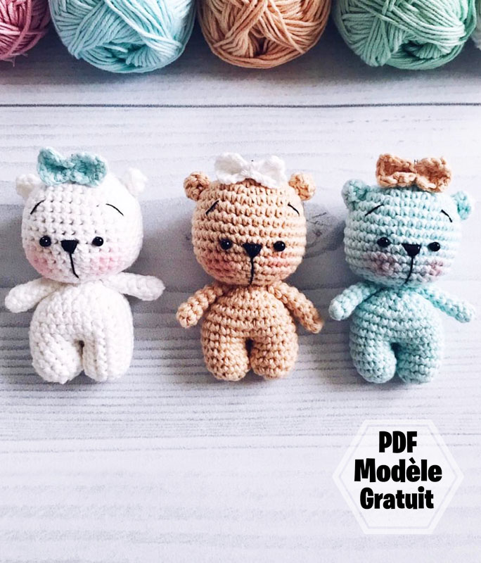 Mini ours en peluche Amigurumi PDF Patron Gratuit (2)