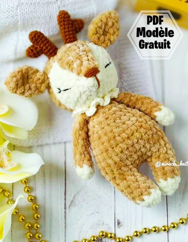 Nyasha le Cerf Amigurumi PDF Patron Gratuit (2)