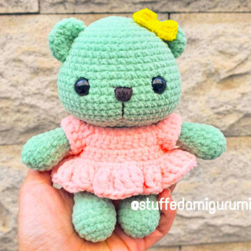 Ours en peluche vert Amigurumi PDF Patron Gratuit (1)