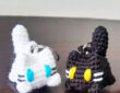 Petit chat porte-clés en fil de coton pour débutants (1)