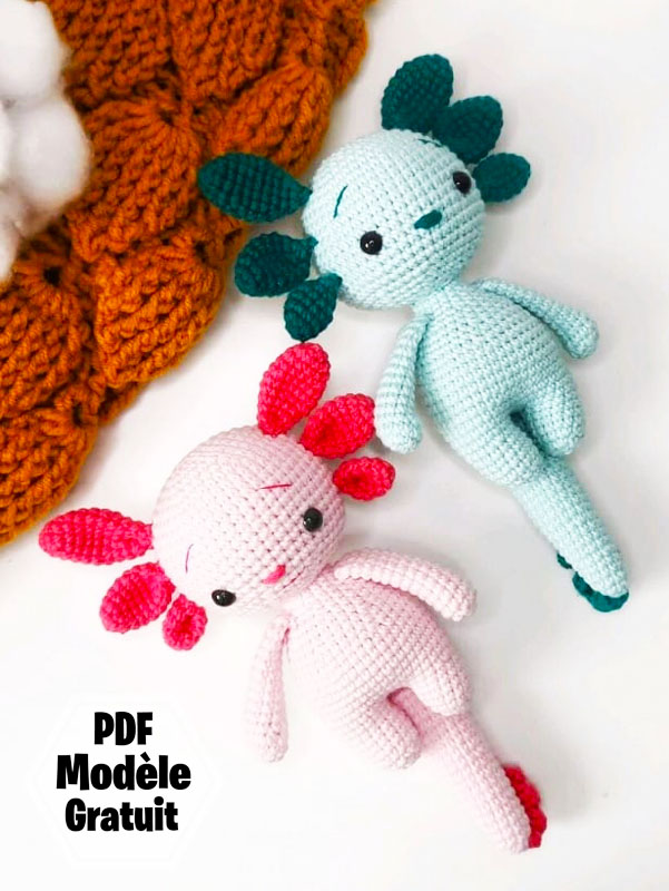 Axolotl Amigurumi PDF Patron Gratuit