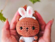Écureuil amigurumi avec bandeau à oreilles de lapin (3)