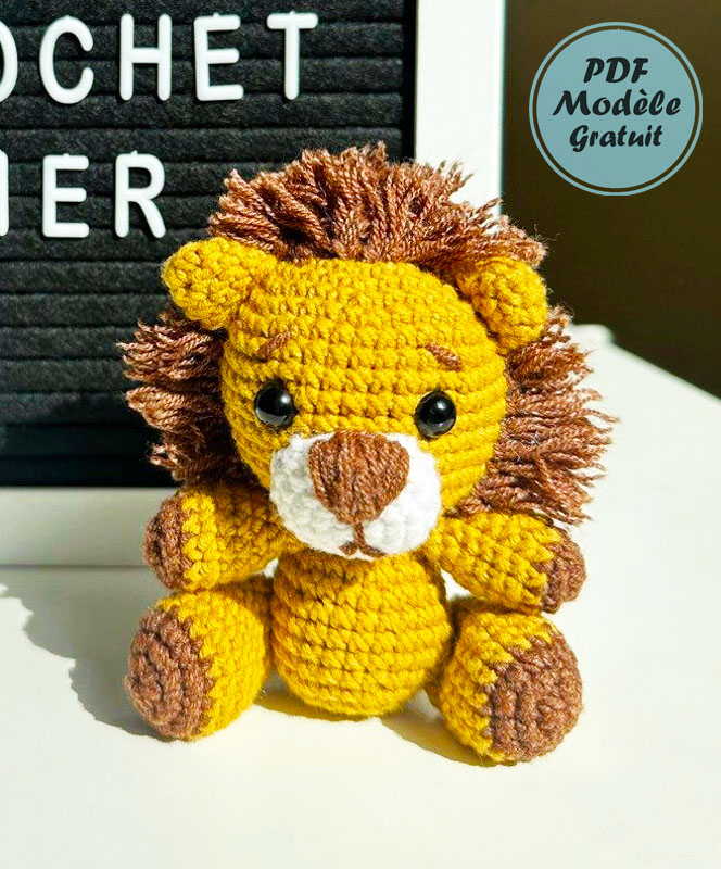 Lion Amigurumi PDF Patron Gratuit pour Débutant (2)