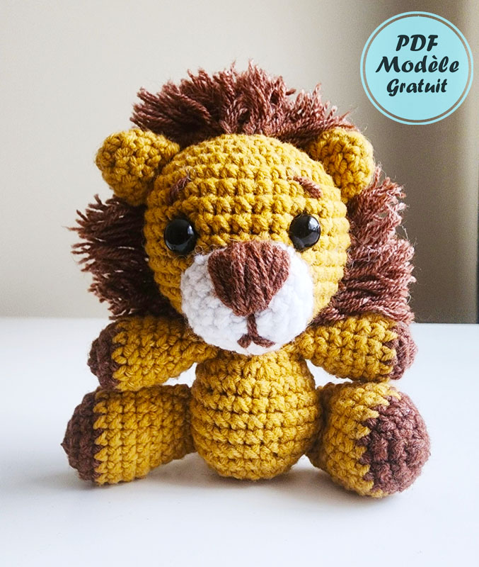Lion Amigurumi PDF Patron Gratuit pour Débutant (3)