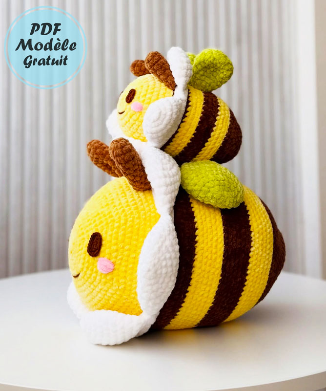 Modèle gratuit d'amigurumi grande abeille en peluche (3)