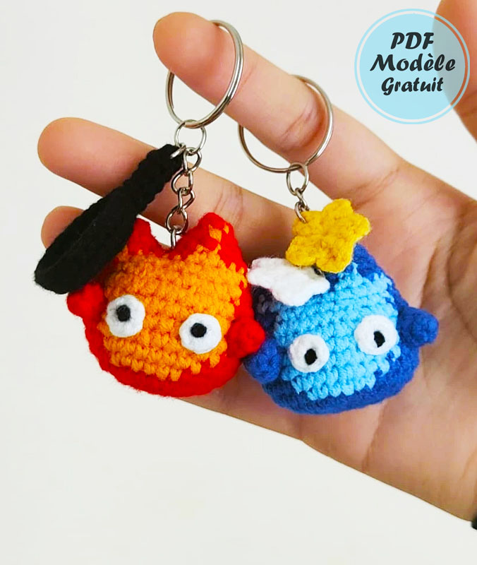 Mon ami Calcifer Porte-clés au Crochet Patron (3)