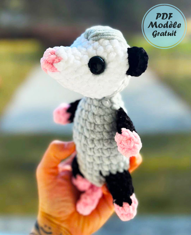 Opossum Souris au Crochet Modèle Souris Étape par Étape (2)