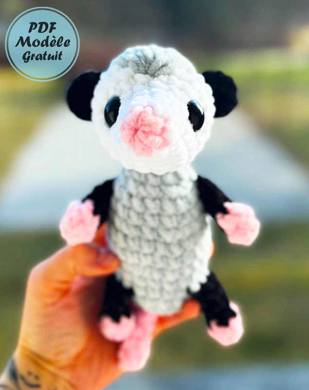 Opossum Souris au Crochet Modèle Souris Étape par Étape (3)