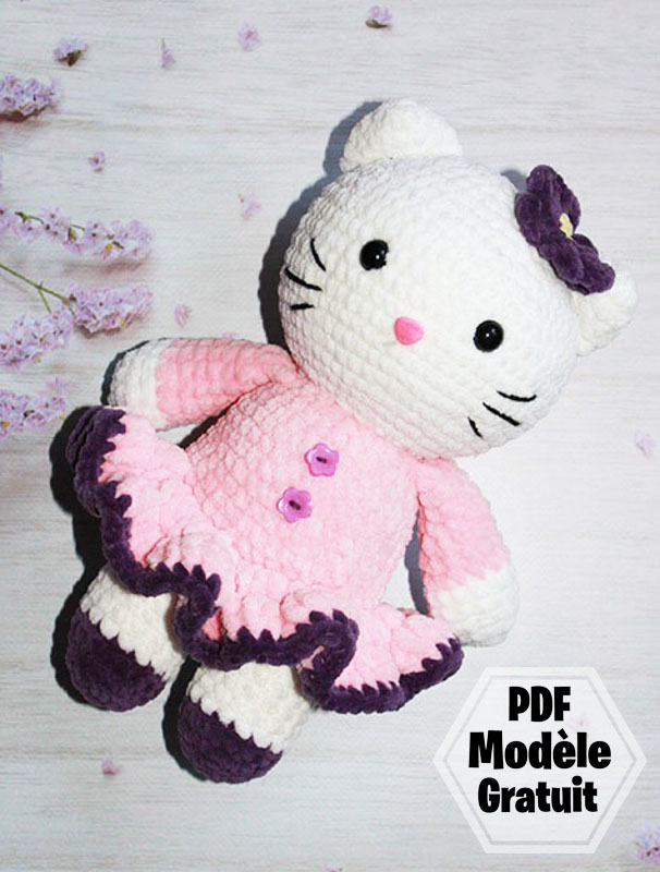 Peluche Hello Kitty Amigurumi au Crochet PDF Gratuit (2)