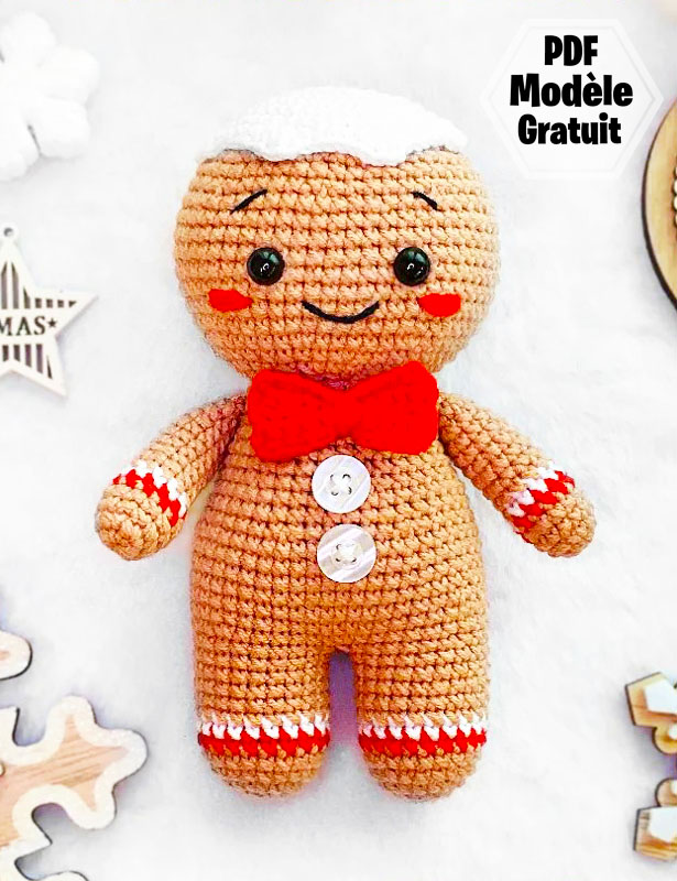 Bonhomme en pain d'épice au Crochet PDF Patron Gratuit