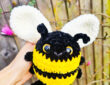 Abeille amigurumi au corps dodu et aux ailes blanches (3)
