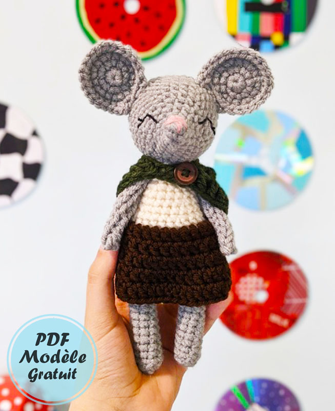 Modèle au crochet de Madame Souris avec poncho (3)