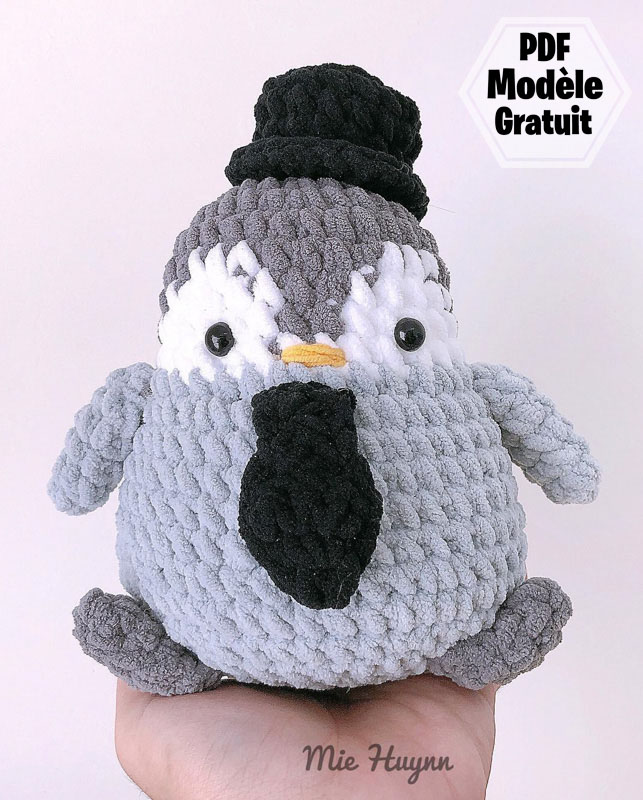Pingouin en peluche au Crochet PDF Patron Gratuit (3)