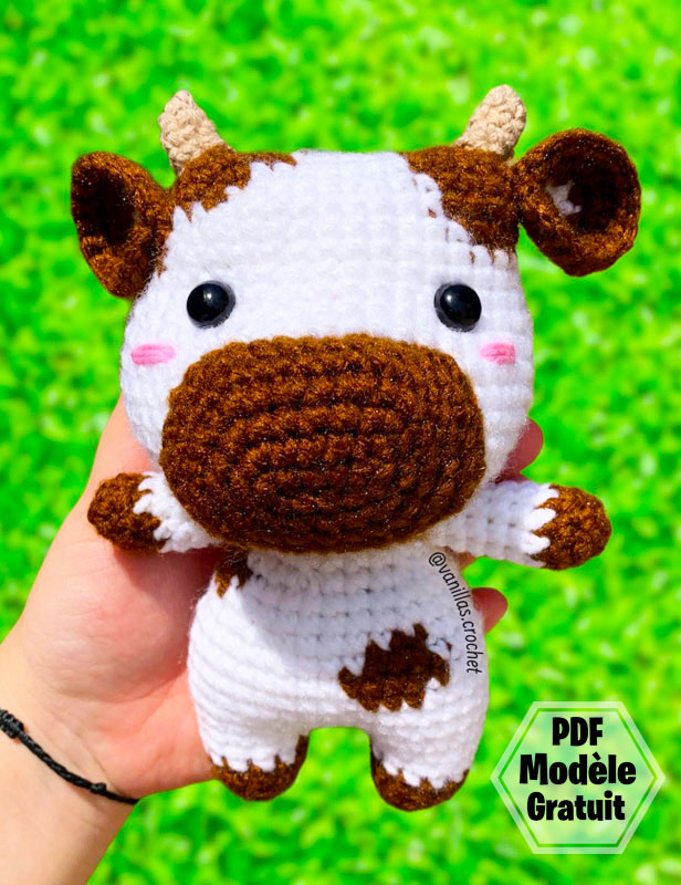 Vache Kawaii au Crochet PDF Amigurumi Gratuit (2)