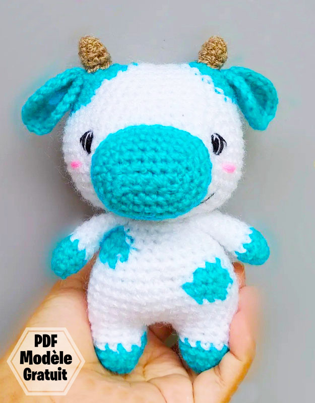 Vache Kawaii au Crochet PDF Amigurumi Gratuit (3)