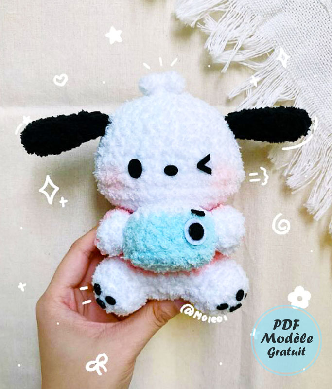 Pochacco et de l'appareil photo Amigurumi Patron Gratuit (1)