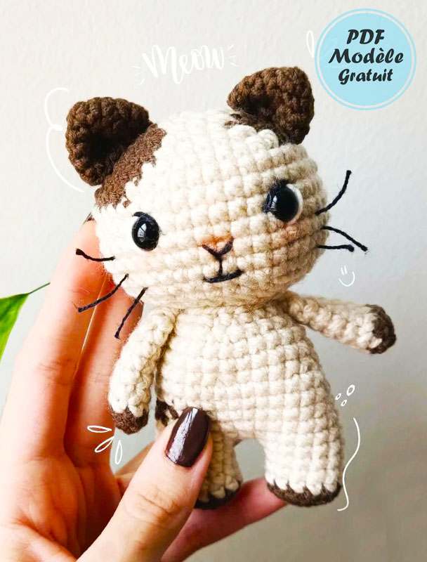 Amigurumi Chat cappuccino au Crochet PDF Gratuit (2)