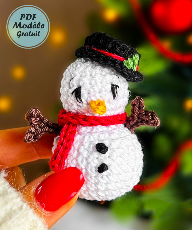Bonhomme de Neige avec Chapeau Modèle Gratuit (2)
