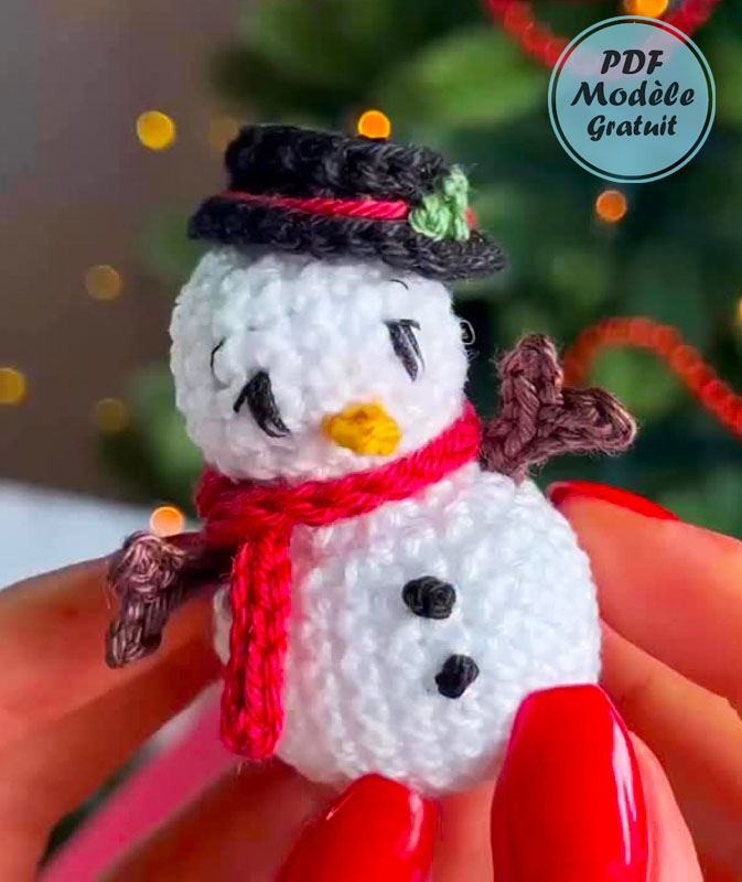 Bonhomme de Neige avec Chapeau Modèle Gratuit (3)
