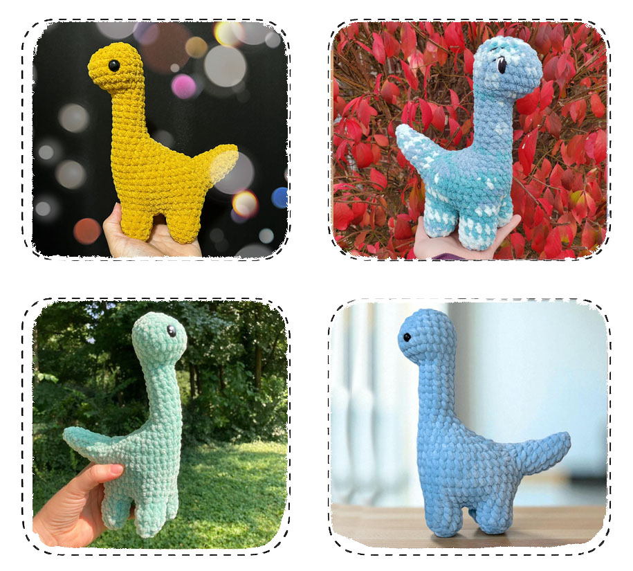 Dinosaure Brontosaure au Crochet Patron PDF Gratuit