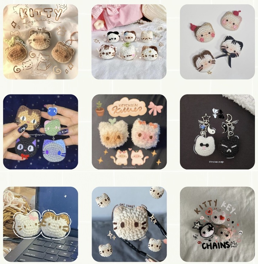 Chat Porte-clés au Crochet Patron Français