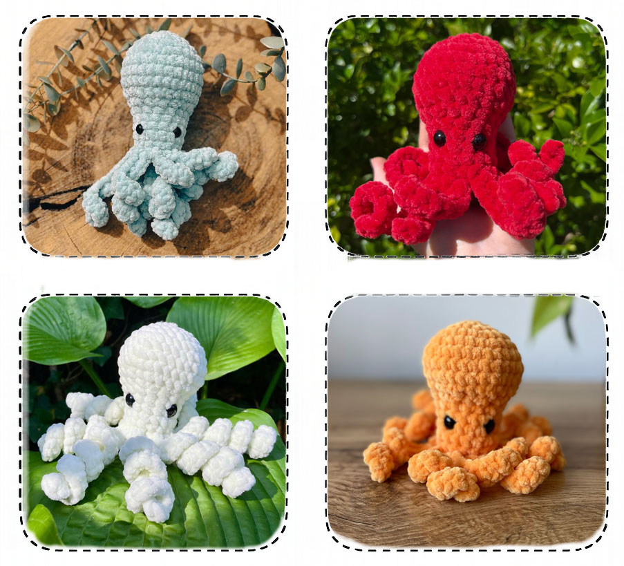Mini Pieuvre en 1 Heure pour Débutants Amigurumi Patron Gratuit