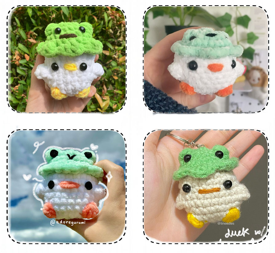 Poussin avec Bonnet de Grenouille Amigurumi